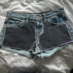 HUDSON studded jean shorts, size 25